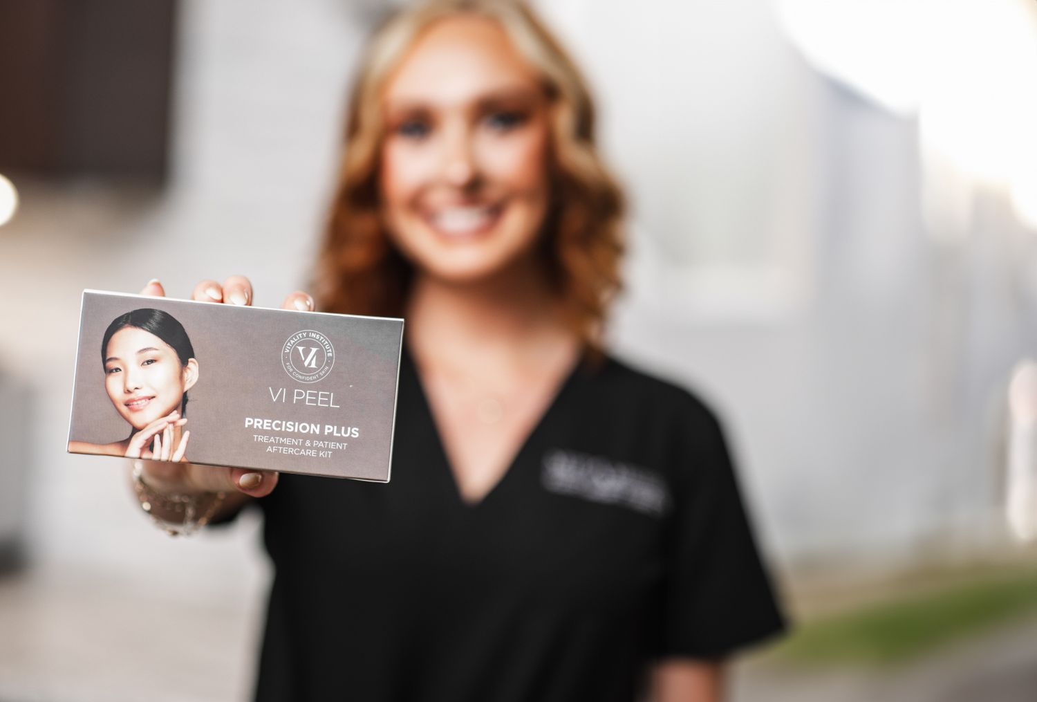 VI Peel Precision Plus treatment kit being showcased.