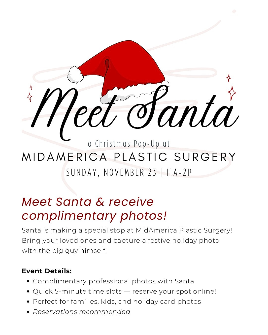 Santa photo event at MidAmerica Plastic Surgery.
