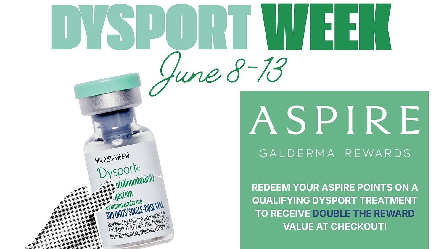 Dysport Week promotion and reward details graphic.