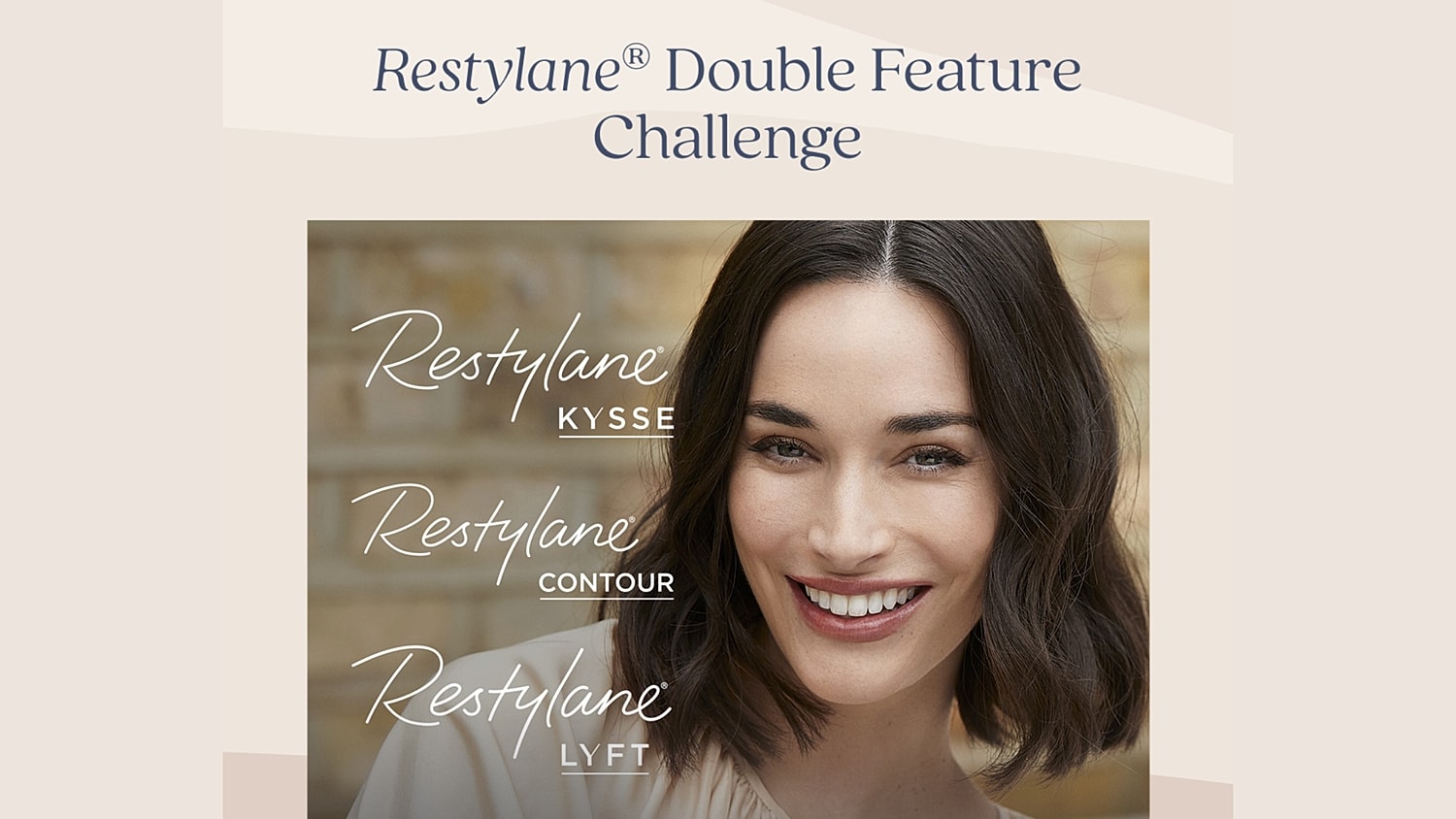 Restylane Double Feature Challenge promotional image.